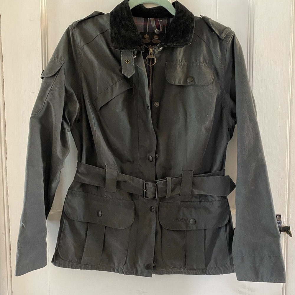 Barbour lightweight waxed cotton jacket US 6